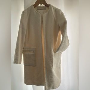 Zara basic white coat